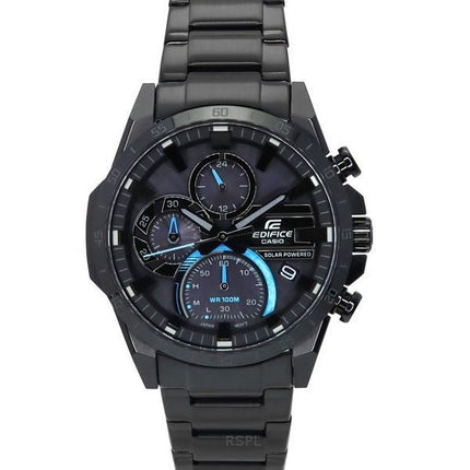 Casio Edifice Analog Chronograph Edelstahl Schwarzes Zifferblatt Solar EQS-940DC-1B 100M Herrenuhr