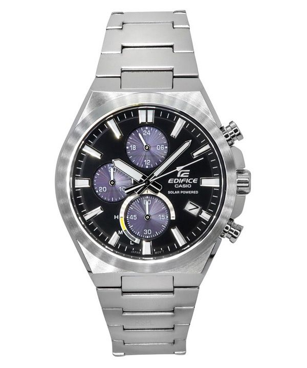 Casio Edifice Analog Chronograph Edelstahl Schwarzes Zifferblatt Solar EQS-950D-1A 100M Herrenuhr