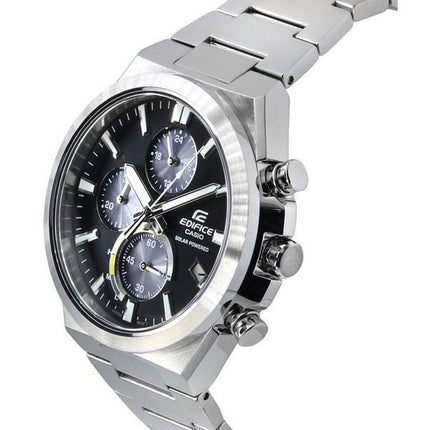 Casio Edifice Analog Chronograph Edelstahl Schwarzes Zifferblatt Solar EQS-950D-1A 100M Herrenuhr