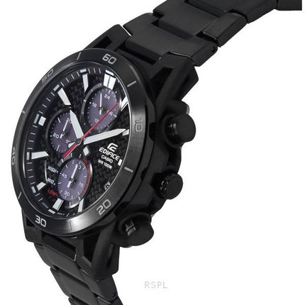 Casio Edifice Sospensione Analog Chronograph Black Ion Edelstahl Schwarzes Zifferblatt Solar EQS-960DC-1AV 100M Herrenuhr