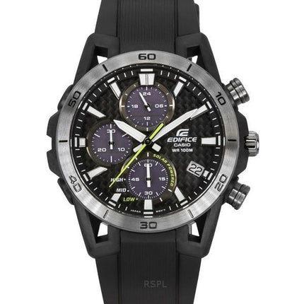 Casio Edifice Sospensione Analog Chronograph Harzarmband graues Zifferblatt Solar EQS-960PB-1AV 100M Herrenuhr