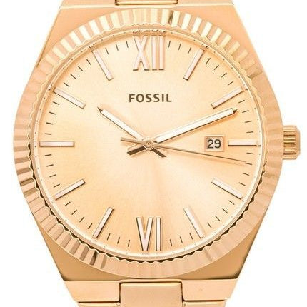 Fossil Scarlette Roségold Edelstahl Roségold Sunray Zifferblatt Quarz ES5258 Damenuhr