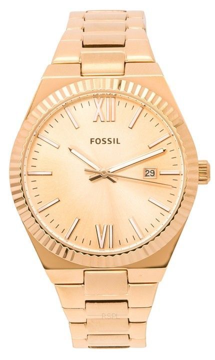 Fossil Scarlette Roségold Edelstahl Roségold Sunray Zifferblatt Quarz ES5258 Damenuhr