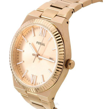 Fossil Scarlette Roségold Edelstahl Roségold Sunray Zifferblatt Quarz ES5258 Damenuhr