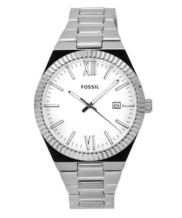 Fossil Scarlette Edelstahl Silber Zifferblatt Quarz ES5300 Damenuhr