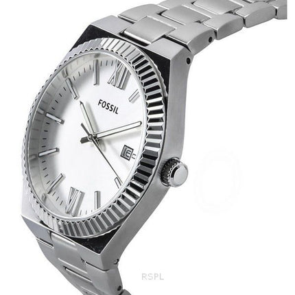 Fossil Scarlette Edelstahl Silber Zifferblatt Quarz ES5300 Damenuhr