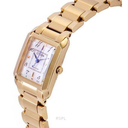 Citizen L Square Roségoldfarbenes Edelstahl-Perlmutt-Zifferblatt Eco-Drive EW5603-89Y Damenuhr