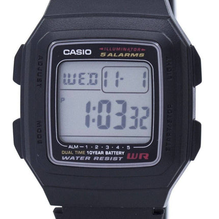 Casio Digital 5 Alarme, Dualzeit Illuminator F-201WA-1ADF F-201WA-1A Herrenuhr