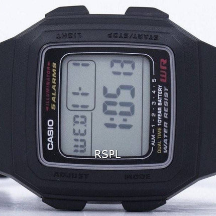 Casio Digital 5 Alarme, Dualzeit Illuminator F-201WA-1ADF F-201WA-1A Herrenuhr