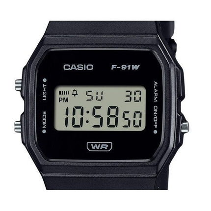 Casio POP Digital Schwarzes Armband aus biobasiertem Harz Quarz F-91WB-1A Unisex-Armbanduhr