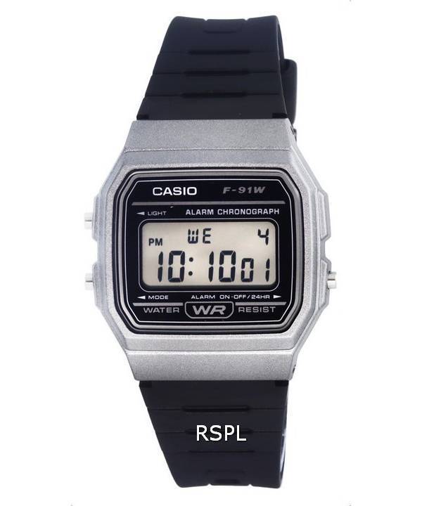 Casio Digital Resin Black Dial Quartz F-91WM-1B F91WM-1B Herrenuhr