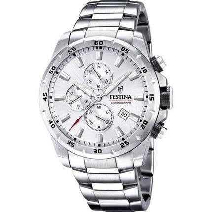 Festina Chrono Sport Edelstahl Silber Zifferblatt Quarz F20463-1 100M Herrenuhr