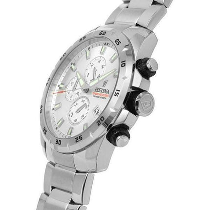 Festina Chrono Sport Edelstahl Silber Zifferblatt Quarz F20463-1 100M Herrenuhr