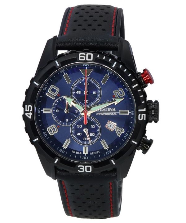 Festina Sport Chronograph blaues Zifferblatt Quarz F20519-2 F205192 100M Herrenuhr