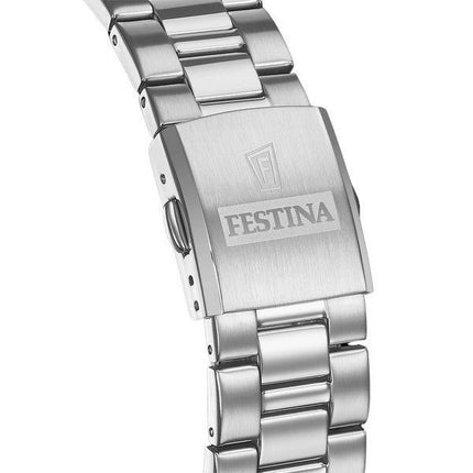 Festina Timeless Chronograph Edelstahl Silber Zifferblatt Quarz F20560-1 100M Herrenuhr