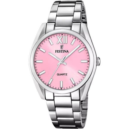 Festina Boyfriend Edelstahl Rosa Zifferblatt Quarz F20622-M Damenuhr