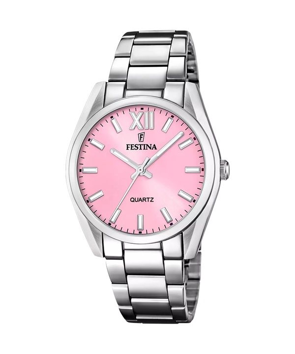 Festina Boyfriend Edelstahl Rosa Zifferblatt Quarz F20622-M Damenuhr