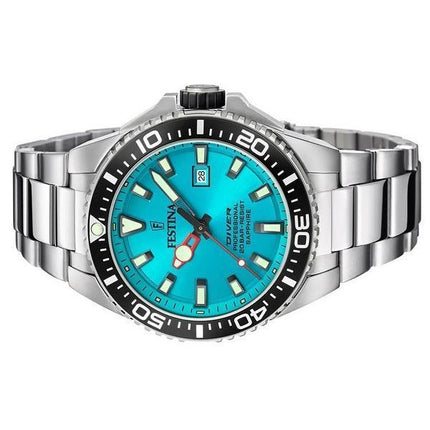 Festina Diver Edelstahl Türkis Zifferblatt Quarz F20663-5 200M Herrenuhr