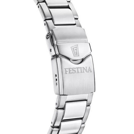 Festina The Originals Edelstahl orangefarbenes Zifferblatt Quarz Taucheruhr F20665-5 200M Herrenuhr