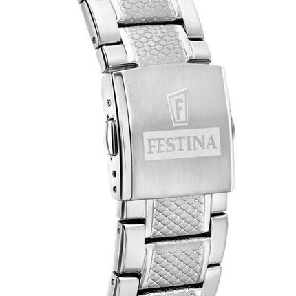 Festina Timeless Chronograph Edelstahl schwarzes Zifferblatt Quarz F20668-6 100M Herrenuhr