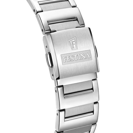 Festina On The Square Edelstahl schwarzes Zifferblatt Quarz F20677-4 Herrenuhr