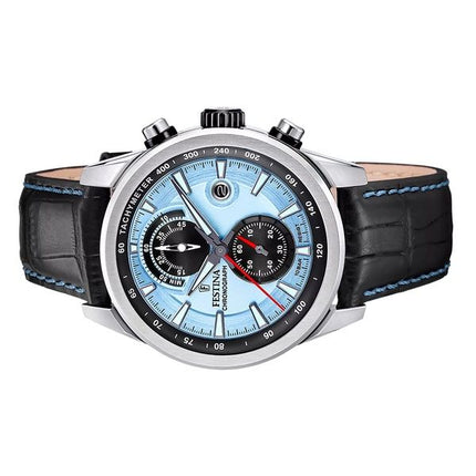 Festina Timeless Chronograph Lederarmband blaues Zifferblatt Quarz F20695-2 100M Herrenuhr