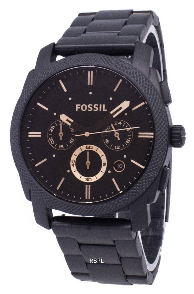 Fossil Maschine mittelständische Chronograph IP Black Edelstahl FS4682 Herrenuhr