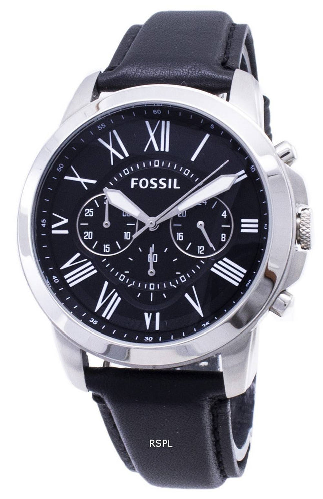 Fossil gewähren Chronograph schwarz Leder Armband FS4812 Herrenuhr