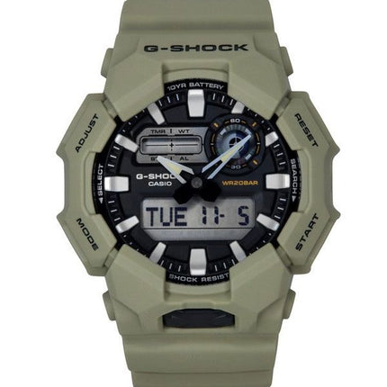 Casio G-Shock Analog-Digital-Armband aus biobasiertem Harz, schwarzes Zifferblatt, Quarz GA-010-5A 200M Herrenuhr