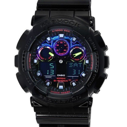 Casio G-Shock Virtual Rainbow Analog Digital Quarz GA-100RGB-1A GA100RGB-1 200M Herrenuhr