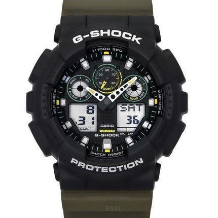 Casio G-Shock Analog-Digital-Harzarmband schwarzes Zifferblatt Quarz GA-100TU-1A3 200M Herrenuhr