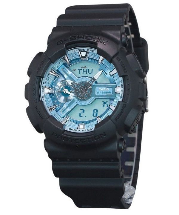 Casio G-Shock Analog-Digital-Harzarmband, ozeanblaues Zifferblatt, Quarz, GA-110CD-1A2, 200 m, Herrenuhr