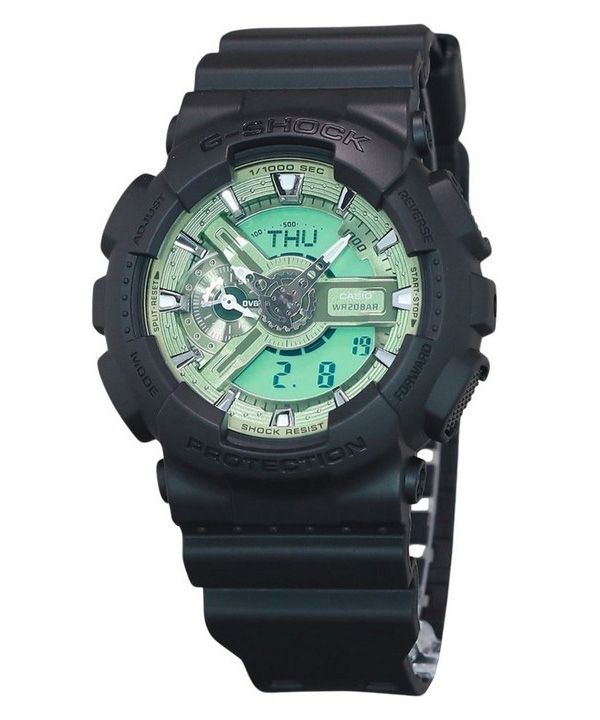 Casio G-Shock Analog-Digital-Harzarmband, mintgrünes Zifferblatt, Quarz, GA-110CD-1A3, 200 m, Herrenuhr