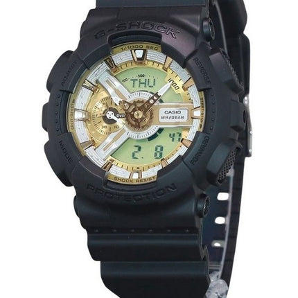 Casio G-Shock Analog-Digital-Harzarmband, goldenes Zifferblatt, Quarz, GA-110CD-1A9, 200 m, Herrenuhr