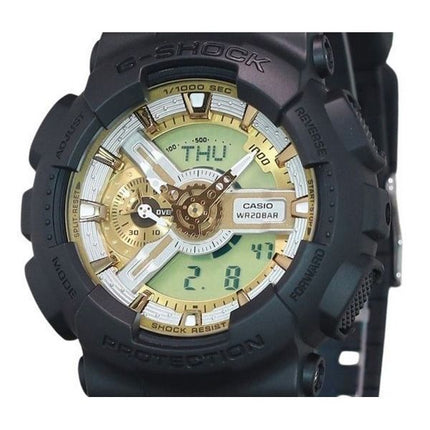 Casio G-Shock Analog-Digital-Harzarmband, goldenes Zifferblatt, Quarz, GA-110CD-1A9, 200 m, Herrenuhr