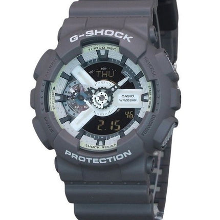 Casio G-Shock Hidden Glow Series Analog-Digital-Harzarmband graues Zifferblatt Quarz GA-110HD-8A 200M Herrenuhr