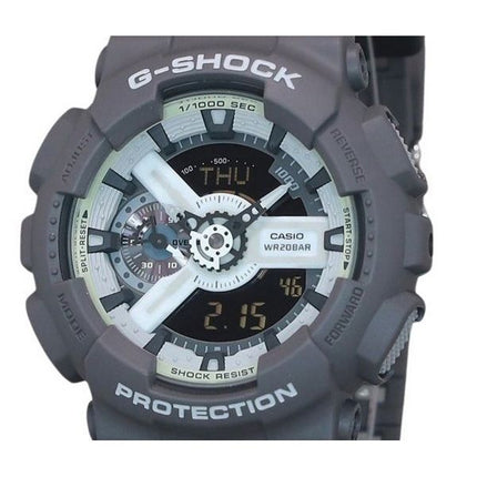 Casio G-Shock Hidden Glow Series Analog-Digital-Harzarmband graues Zifferblatt Quarz GA-110HD-8A 200M Herrenuhr