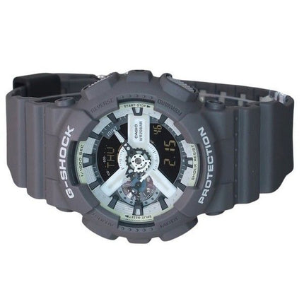 Casio G-Shock Hidden Glow Series Analog-Digital-Harzarmband graues Zifferblatt Quarz GA-110HD-8A 200M Herrenuhr