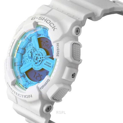 Casio G-Shock Analog Digital weißes Harzarmband mehrfarbiges Zifferblatt Quarz GA-110TL-7A 200M Herrenuhr