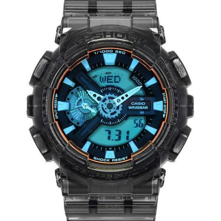 Casio G-Shock Analog Digital Transparent Schwarzes Harzarmband Mehrfarbiges Zifferblatt Quarz GA-110TLS-8A 200M Herrenuhr