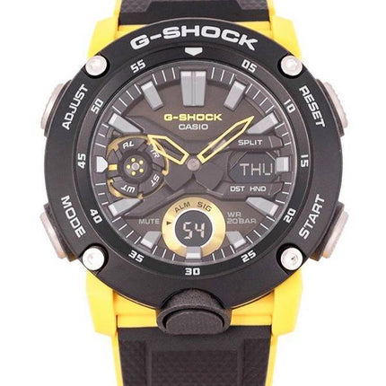 Casio G-Shock Carbon Core Guard Digital Analog Schwarzes Zifferblatt Quarz GA-2000-1A9 GA2000-1 200M Herrenuhr