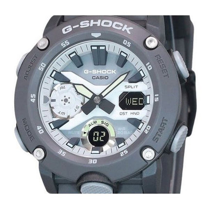 Casio G-Shock Hidden Glow Series Analog-Digital-Harzarmband graues Zifferblatt Quarz GA-2000HD-8A 200M Herrenuhr