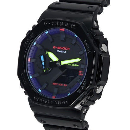 Casio G-Shock Virtual Rainbow Analog Digital Quarz GA-2100RGB-1A GA2100RGB-1 200M Herrenuhr