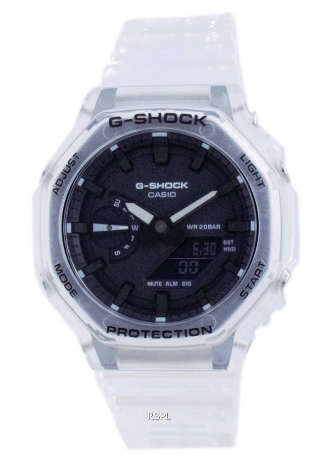 Casio G-Shock Skeleton Transparent Diver&#39,s Analog Digital Quartz GA-2100SKE-7A GA2100SKE-7 200M Herrenuhr