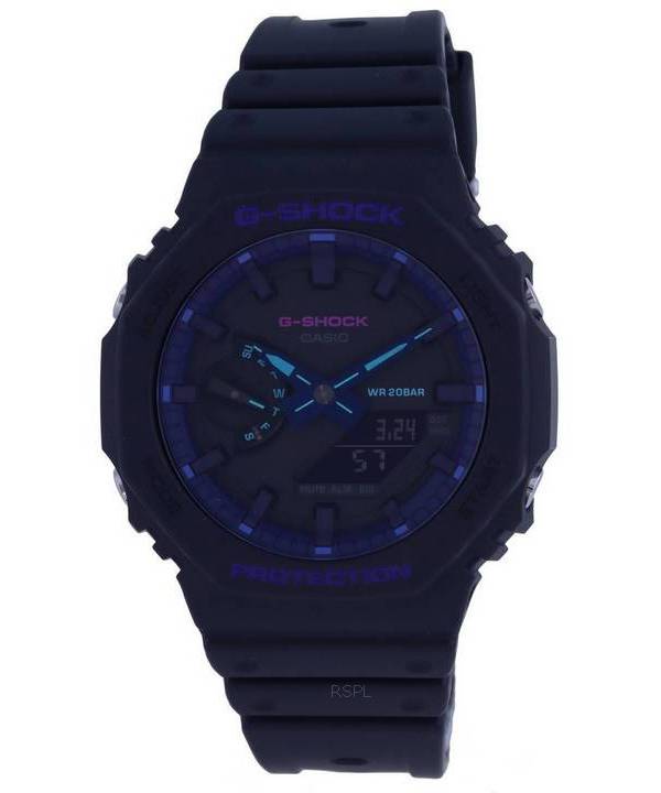 Casio G-Shock Analog Digital Schwarzes Zifferblatt Quarz GA-2100VB-1A GA2100VB-1 200M Herrenuhr