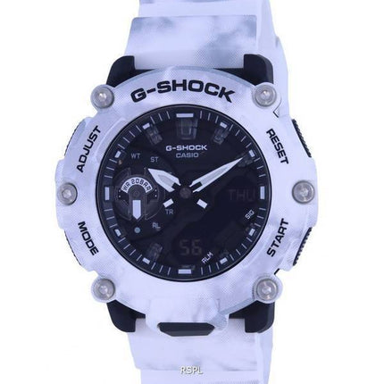 Casio G-Shock Grunge Snow Camouflage Analog Digital Quarz GA-2200GC-7A GA2200GC-7 200M Herrenuhr