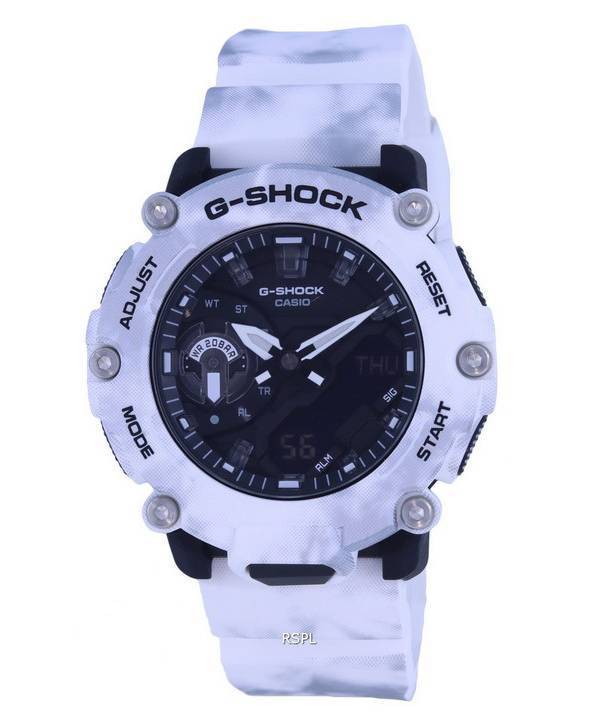 Casio G-Shock Grunge Snow Camouflage Analog Digital Quarz GA-2200GC-7A GA2200GC-7 200M Herrenuhr