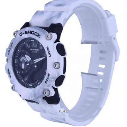 Casio G-Shock Grunge Snow Camouflage Analog Digital Quarz GA-2200GC-7A GA2200GC-7 200M Herrenuhr