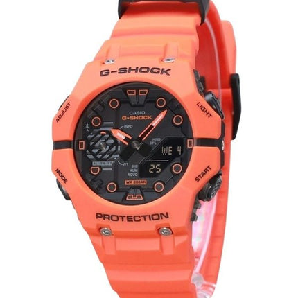 Casio G-Shock Analog-Digital-Smartphone-Link Biobasiertes orangefarbenes Harzarmband graues Zifferblatt Quarz GA-B001FL-4A 200M