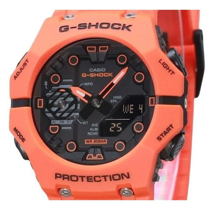 Casio G-Shock Analog-Digital-Smartphone-Link Biobasiertes orangefarbenes Harzarmband graues Zifferblatt Quarz GA-B001FL-4A 200M